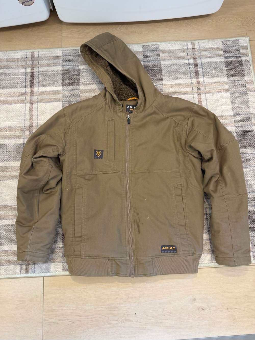 Ariat Kids Hooded Puffer Jacket in Olive Green